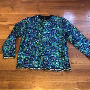 Vintage sequin long sleeve shirt